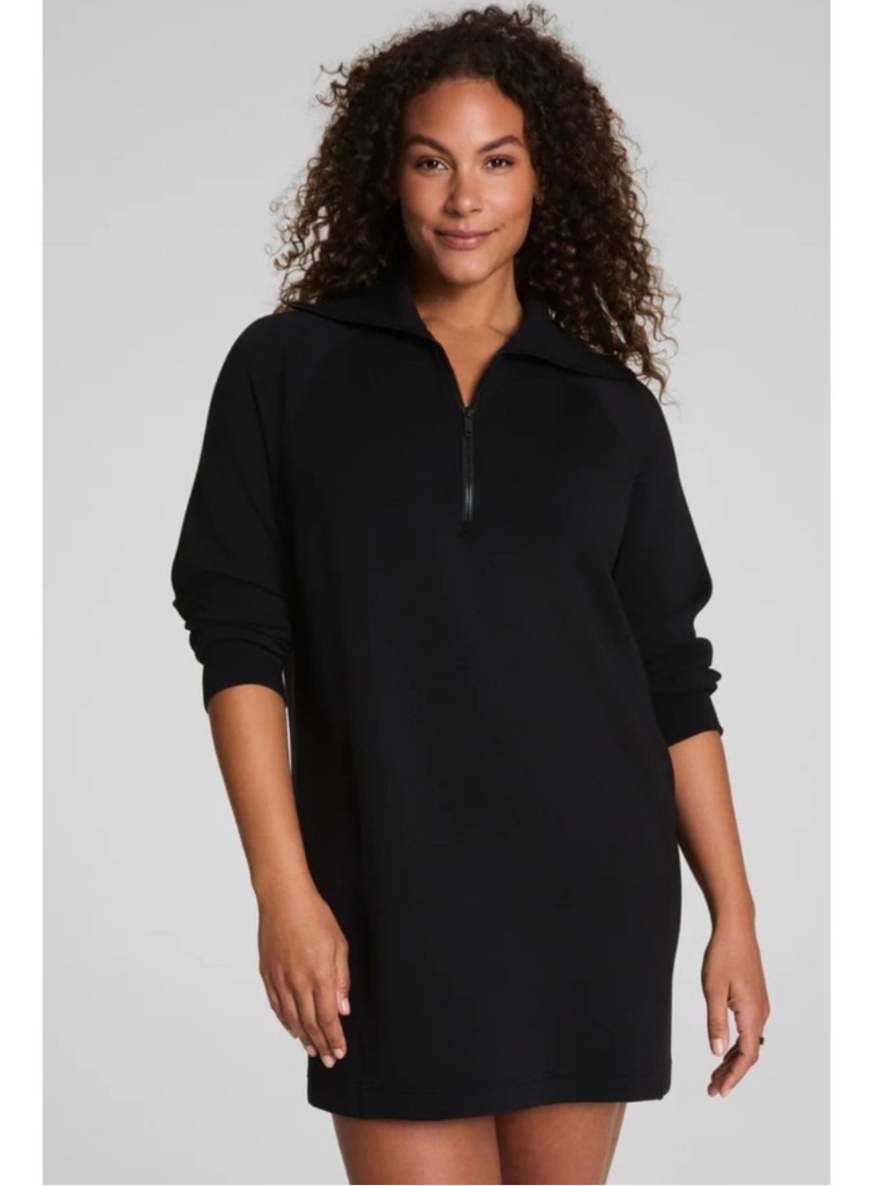 SPANX airessentials, half zip dress in very black